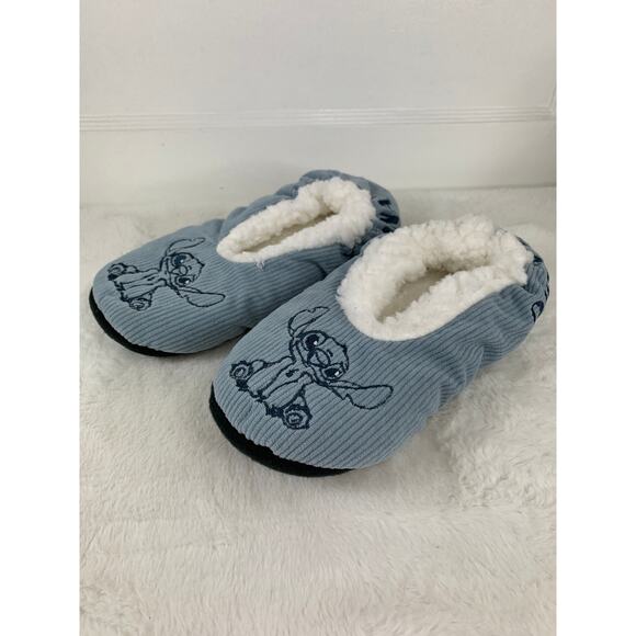 Fuzzy Babba Disney Stitch Women’s Faux Fur Sock Slippers Blue Size 9-10 - Picture 1 of 4